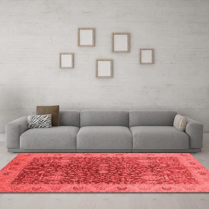 Industrial Red Washable Rugs