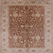 Square Mid-Century Modern Chestnut Red Oriental Rug, urb3216