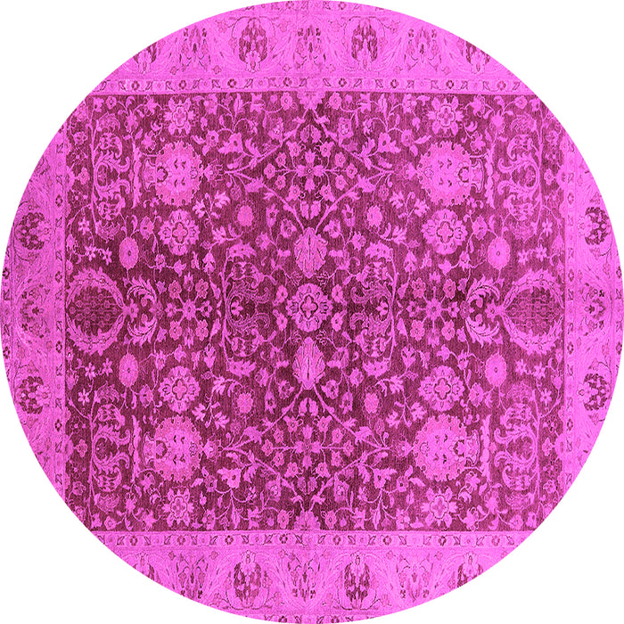Round Machine Washable Oriental Pink Industrial Rug, wshurb3216pnk