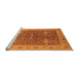 Sideview of Machine Washable Oriental Orange Industrial Area Rugs, wshurb3216org