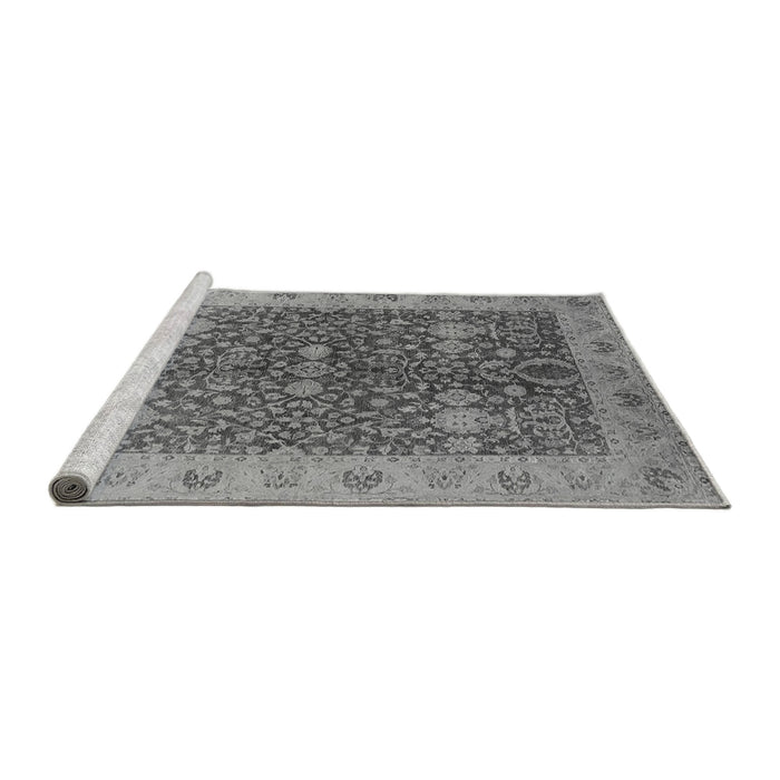 Sideview of Machine Washable Oriental Gray Industrial Rug, wshurb3216gry