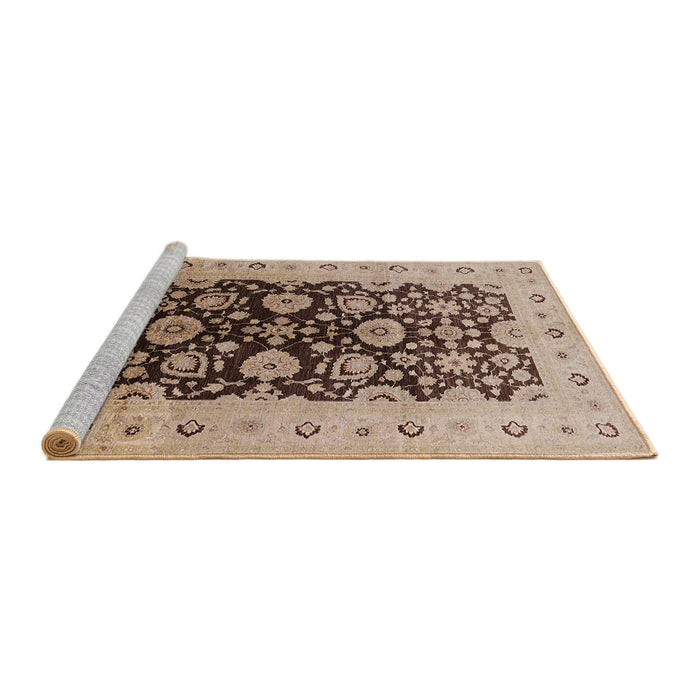 Sideview of Machine Washable Industrial Modern Dark Sienna Brown Rug, wshurb3217