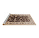 Sideview of Machine Washable Industrial Modern Dark Sienna Brown Rug, wshurb3217