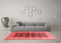 Machine Washable Oriental Red Industrial Rug, wshurb3217red