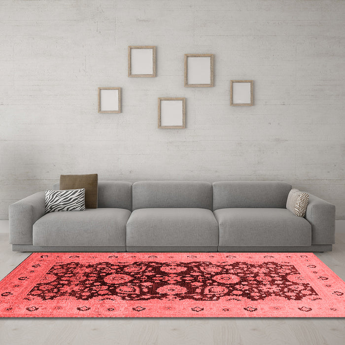 Industrial Red Washable Rugs