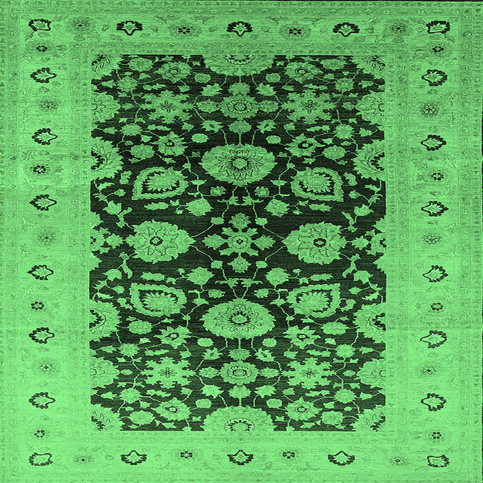 Square Oriental Emerald Green Industrial Rug, urb3217emgrn