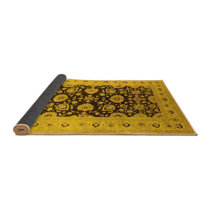 Sideview of Oriental Yellow Industrial Rug, urb3217yw