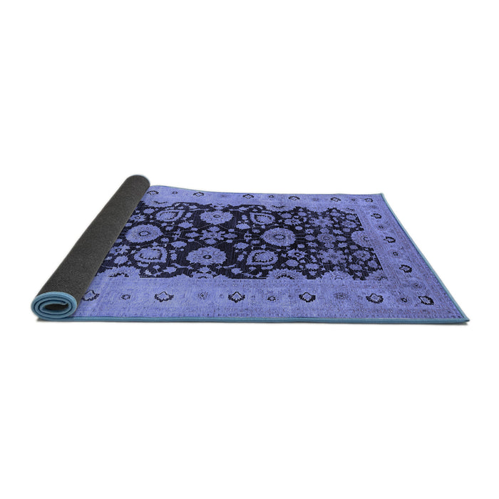 Sideview of Oriental Blue Industrial Rug, urb3217blu
