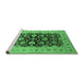 Sideview of Machine Washable Oriental Emerald Green Industrial Area Rugs, wshurb3217emgrn