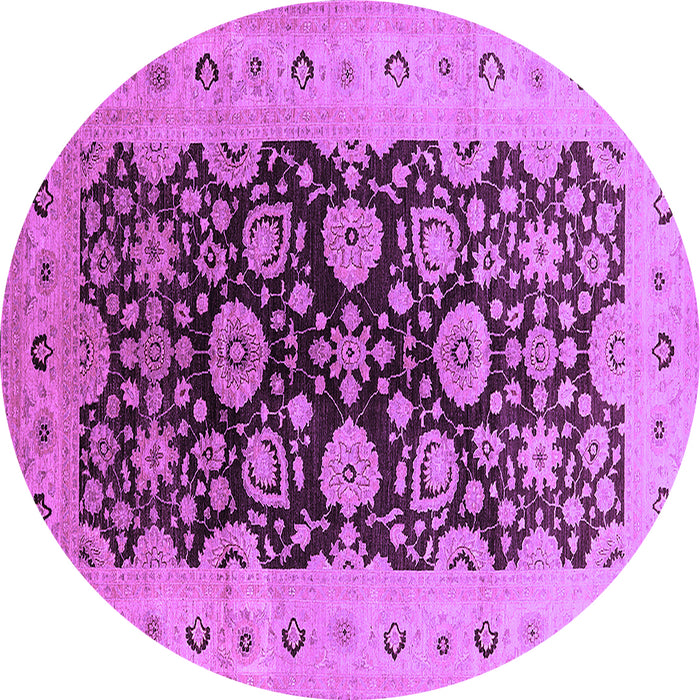 Round Machine Washable Oriental Purple Industrial Area Rugs, wshurb3217pur