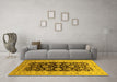 Machine Washable Oriental Yellow Industrial Rug in a Living Room, wshurb3217yw