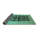 Sideview of Oriental Turquoise Industrial Rug, urb3217turq