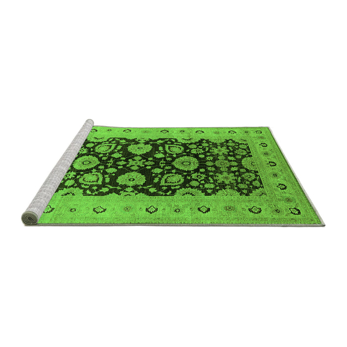 Sideview of Machine Washable Oriental Green Industrial Area Rugs, wshurb3217grn