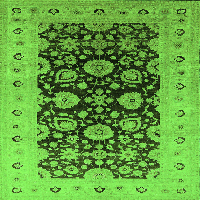 Square Oriental Green Industrial Rug, urb3217grn