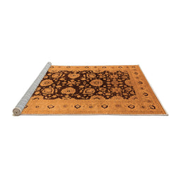 Sideview of Machine Washable Oriental Orange Industrial Area Rugs, wshurb3217org