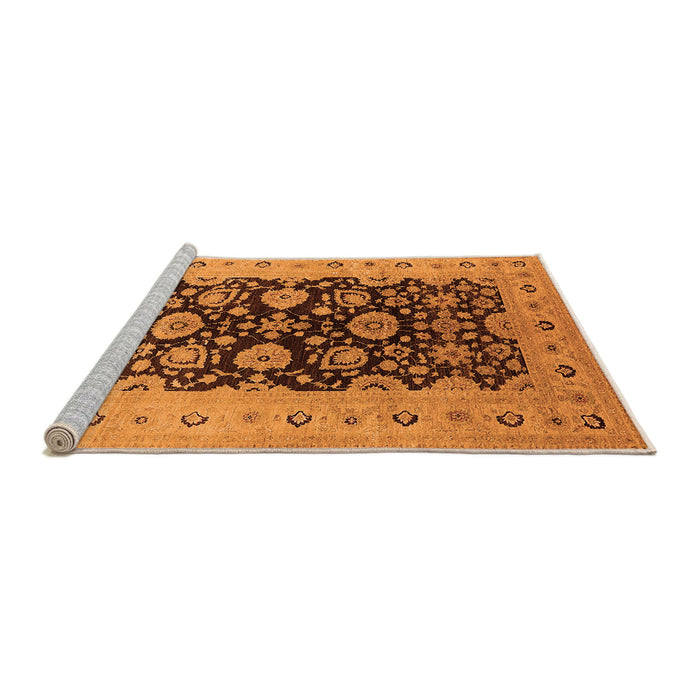 Sideview of Machine Washable Oriental Orange Industrial Area Rugs, wshurb3217org