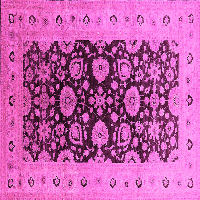 Square Machine Washable Oriental Pink Industrial Rug, wshurb3217pnk