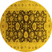 Round Oriental Yellow Industrial Rug, urb3217yw