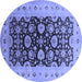 Round Oriental Blue Industrial Rug, urb3217blu