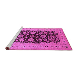 Sideview of Machine Washable Oriental Pink Industrial Rug, wshurb3217pnk