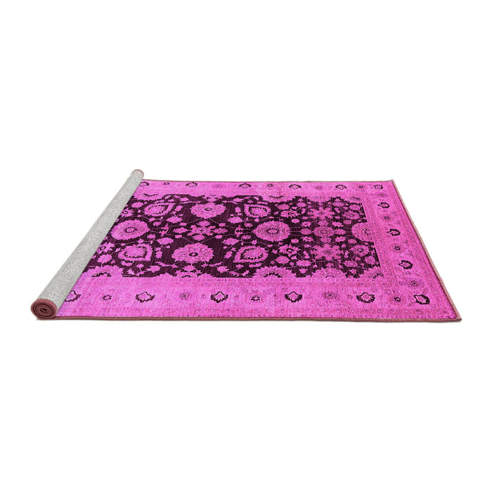 Sideview of Machine Washable Oriental Pink Industrial Rug, wshurb3217pnk