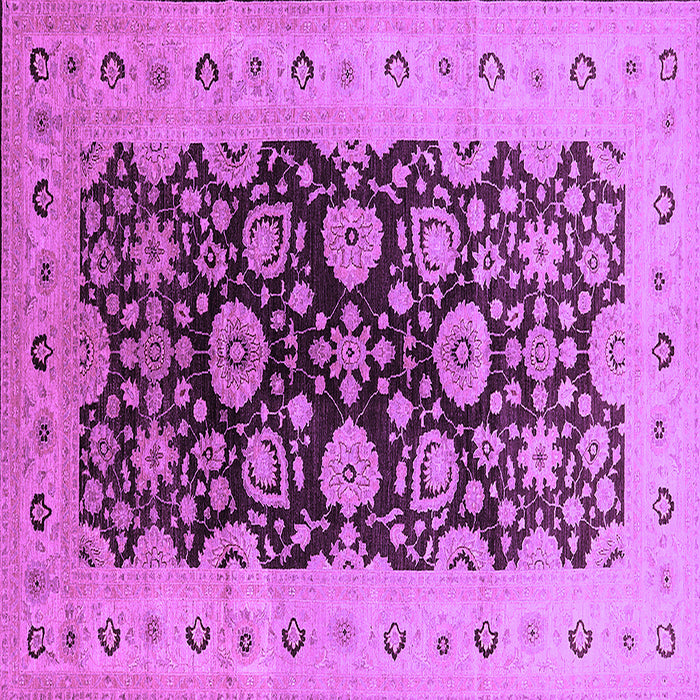 Square Machine Washable Oriental Purple Industrial Area Rugs, wshurb3217pur