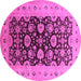 Round Oriental Pink Industrial Rug, urb3217pnk