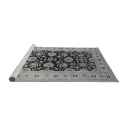 Sideview of Machine Washable Oriental Gray Industrial Rug, wshurb3217gry