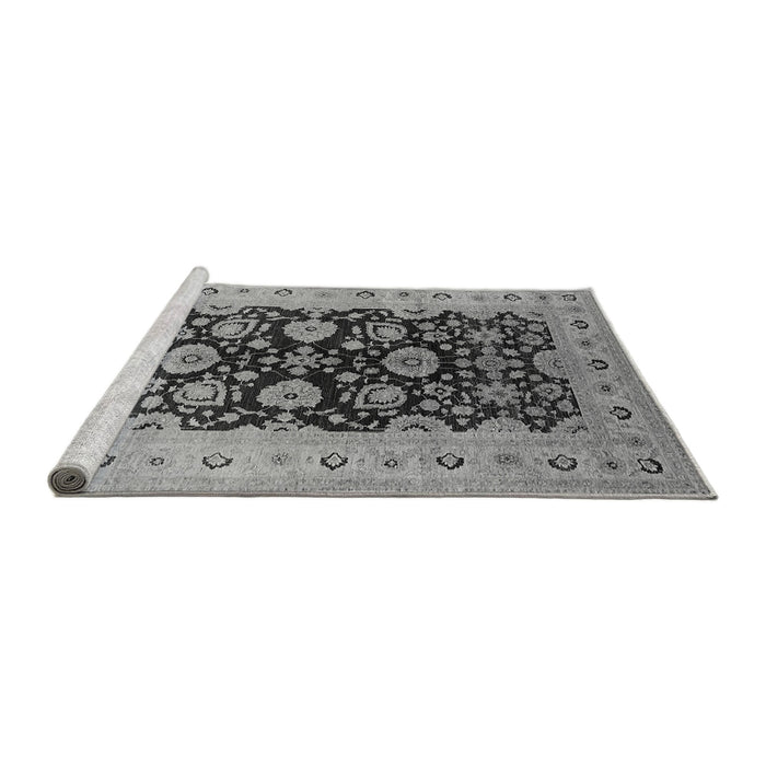 Sideview of Machine Washable Oriental Gray Industrial Rug, wshurb3217gry