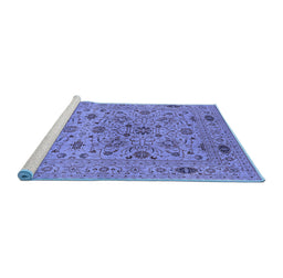 Sideview of Machine Washable Oriental Blue Industrial Rug, wshurb3218blu