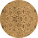 Round Oriental Brown Industrial Rug, urb3218brn