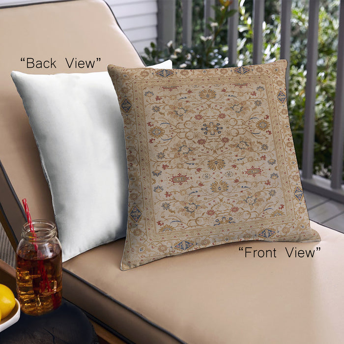 Front View of Mid-Century Modern Urban Square Light Brown Throw Pillow, 18 inch by 18 inch, pwurb3218