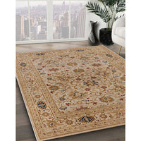 Mid-Century Modern Light Brown Oriental Rug, urb3218