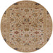 Round Mid-Century Modern Light Brown Oriental Rug, urb3218