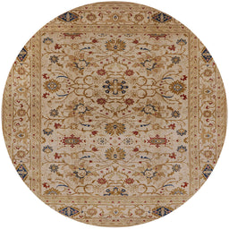 Round Machine Washable Industrial Modern Light Brown Rug, wshurb3218