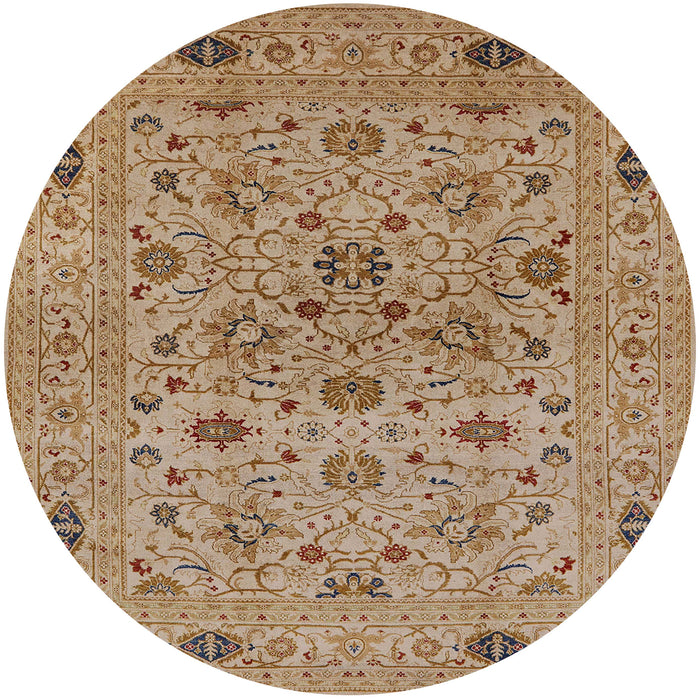 Round Machine Washable Industrial Modern Light Brown Rug, wshurb3218
