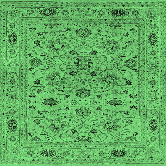 Square Oriental Emerald Green Industrial Rug, urb3218emgrn