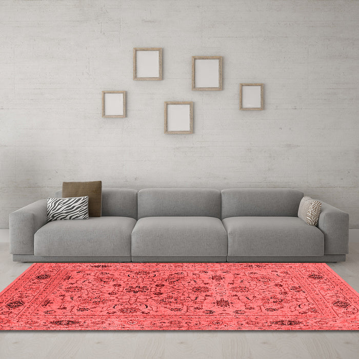 Industrial Red Washable Rugs