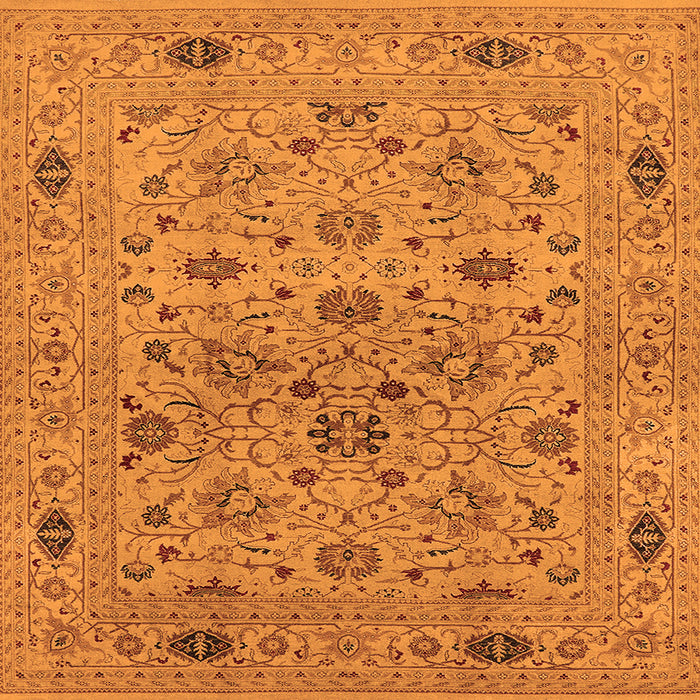 Square Oriental Orange Industrial Rug, urb3218org