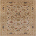 Square Mid-Century Modern Light Brown Oriental Rug, urb3218