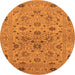 Round Oriental Orange Industrial Rug, urb3218org