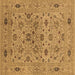 Square Machine Washable Oriental Brown Industrial Rug, wshurb3218brn