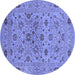 Round Oriental Blue Industrial Rug, urb3218blu