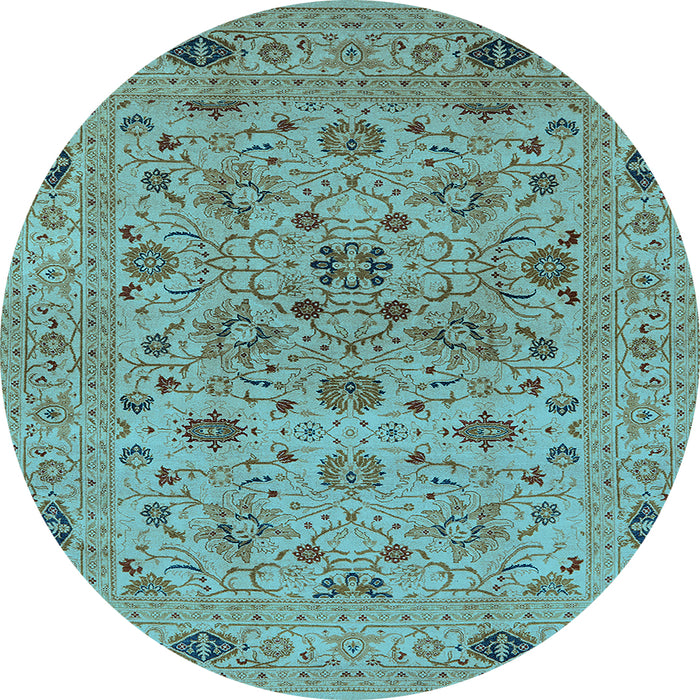 Round Oriental Light Blue Industrial Rug, urb3218lblu