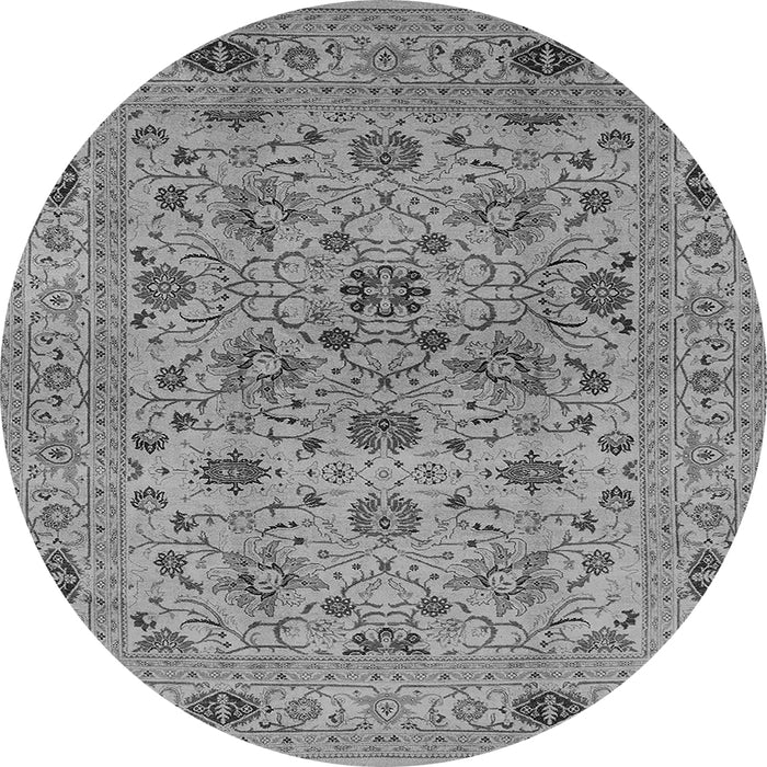 Round Oriental Gray Industrial Rug, urb3218gry