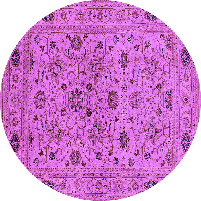 Round Oriental Purple Industrial Rug, urb3218pur
