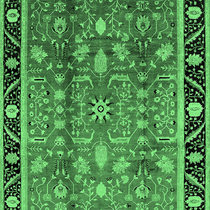 Machine Washable Oriental Emerald Green Industrial Area Rugs, wshurb3219emgrn