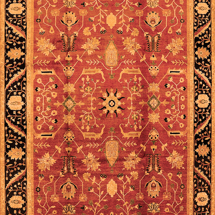 Machine Washable Oriental Orange Industrial Area Rugs, wshurb3219org