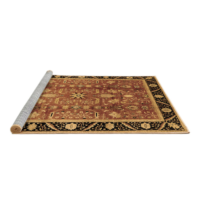 Sideview of Machine Washable Oriental Brown Industrial Rug, wshurb3219brn
