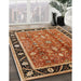 Mid-Century Modern Brown Sand Brown Oriental Rug in Family Room, urb3219